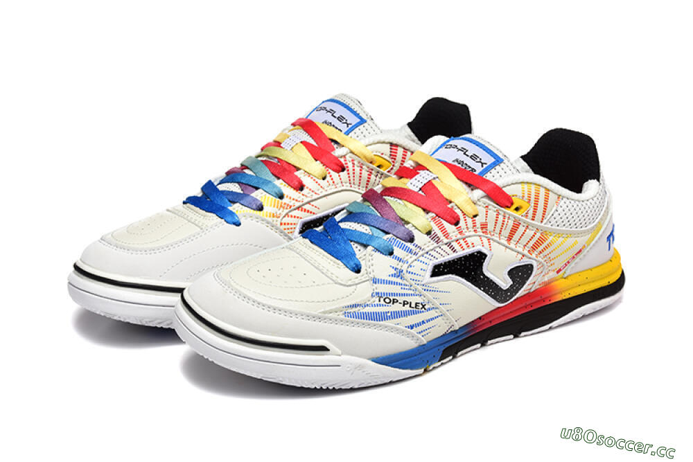 Men's Joma Top Flex IC Indoor & Futsal Low-Tops Football Shoes - Beige/Red/Yellow 5