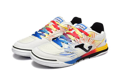 Men's Joma Top Flex IC Indoor & Futsal Low-Tops Football Shoes - Beige/Red/Yellow