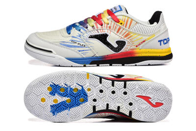 Men's Joma Top Flex IC Indoor & Futsal Low-Tops Football Shoes - Beige/Red/Yellow