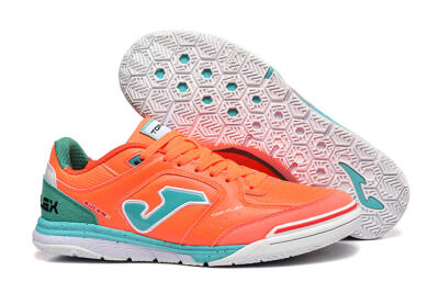 Men's Joma Top Flex IC Indoor & Futsal Low-Tops Football Shoes - Red/Jade/White