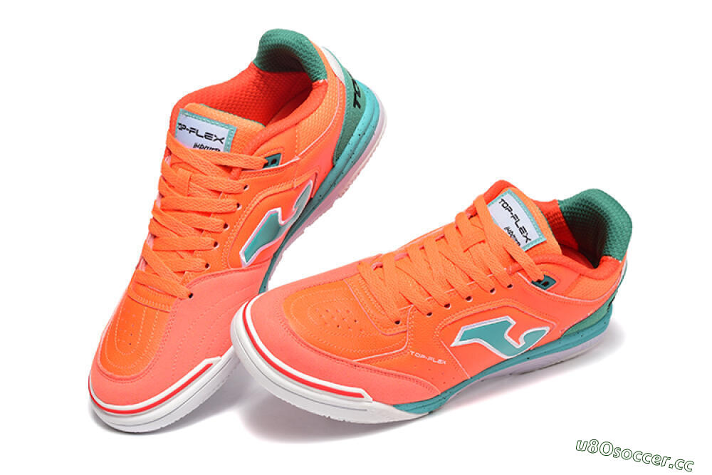 Men's Joma Top Flex IC Indoor & Futsal Low-Tops Football Shoes - Red/Jade/White 6