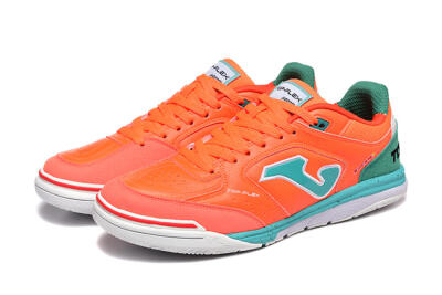 Men's Joma Top Flex IC Indoor & Futsal Low-Tops Football Shoes - Red/Jade/White