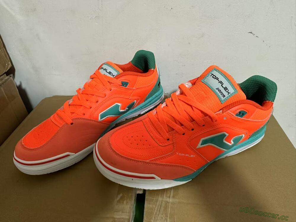 Men's Joma Top Flex IC Indoor & Futsal Low-Tops Football Shoes - Red/Jade/White