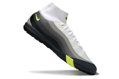 Unisex Nike Air Zoom Mercurial Superfly 10 Elite TF Artificial Turf High-Tops Football Shoes - White/Black/Yellow