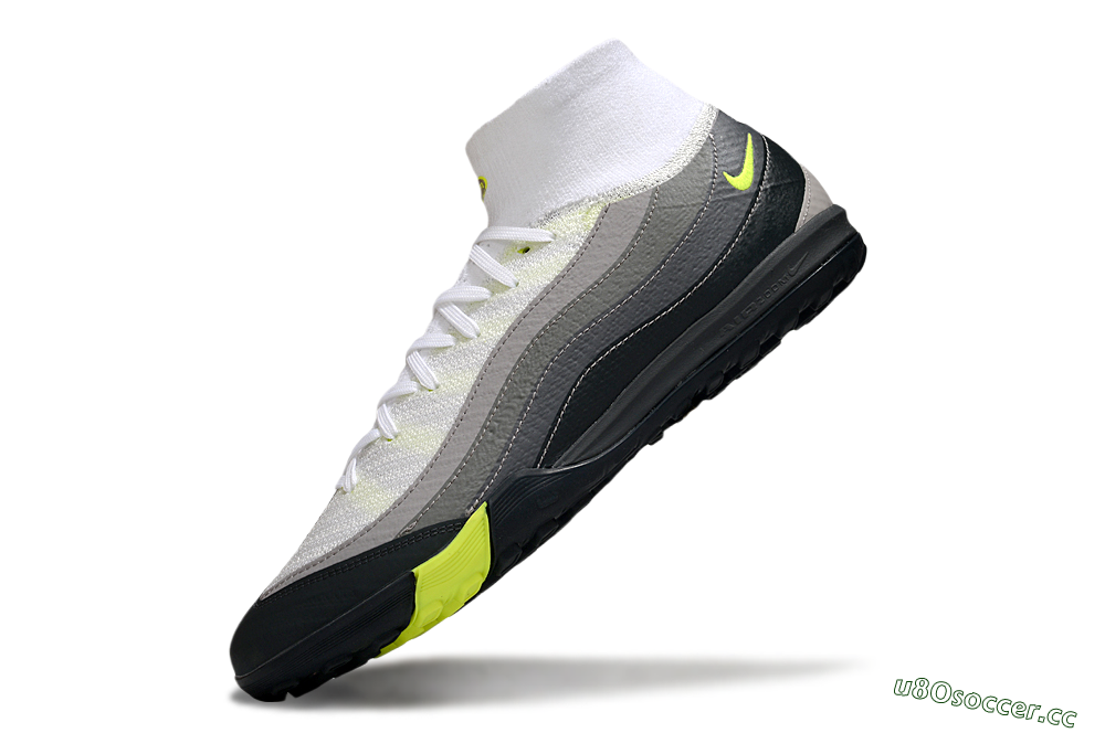 Unisex Nike Air Zoom Mercurial Superfly 10 Elite TF Artificial Turf High-Tops Football Shoes - White/Black/Yellow 6