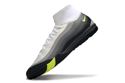 Unisex Nike Air Zoom Mercurial Superfly 10 Elite TF Artificial Turf High-Tops Football Shoes - White/Black/Yellow
