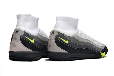 Unisex Nike Air Zoom Mercurial Superfly 10 Elite TF Artificial Turf High-Tops Football Shoes - White/Black/Yellow