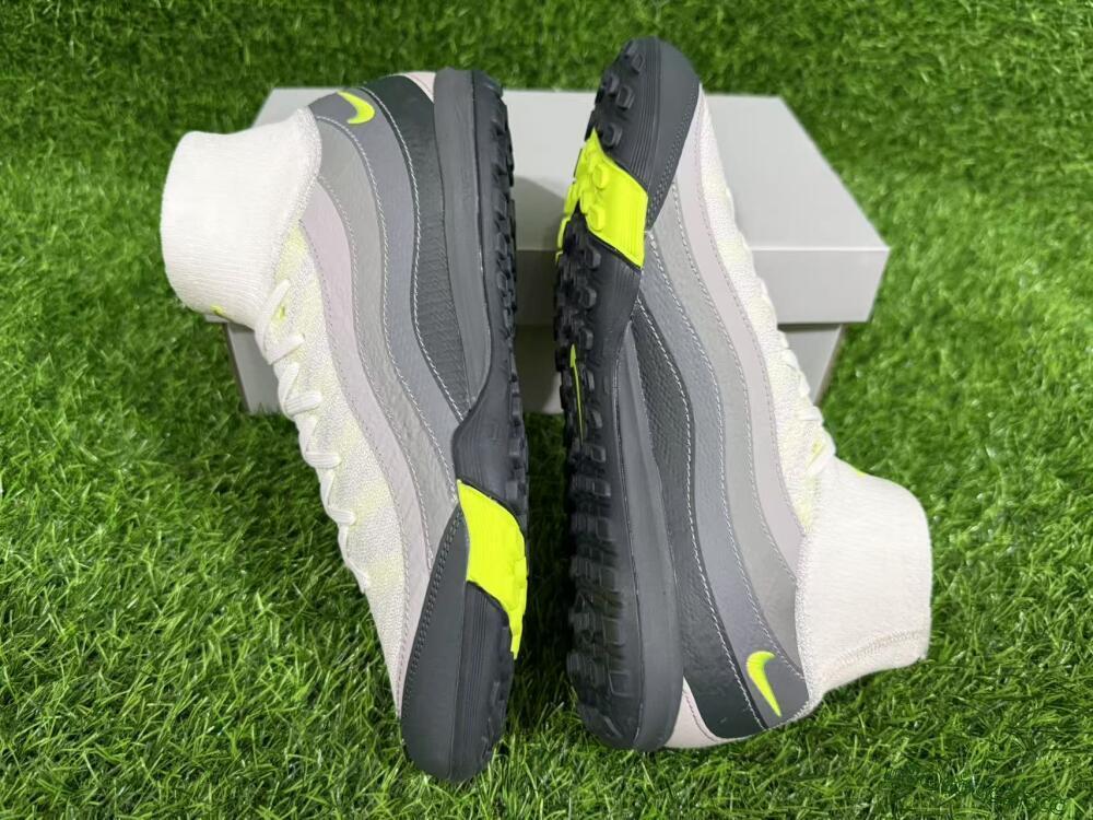Unisex Nike Air Zoom Mercurial Superfly 10 Elite TF Artificial Turf High-Tops Football Shoes - White/Black/Yellow