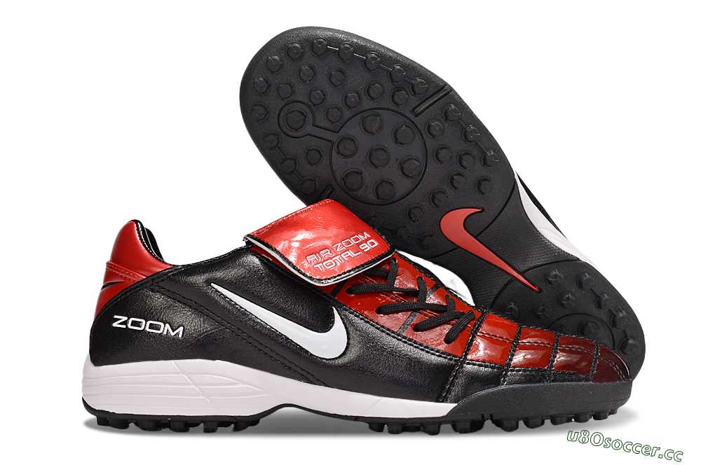Men's Nike Air Zoom Total 90 III TF Artificial Turf Low-Tops Football Shoes - Black/Red/White 2