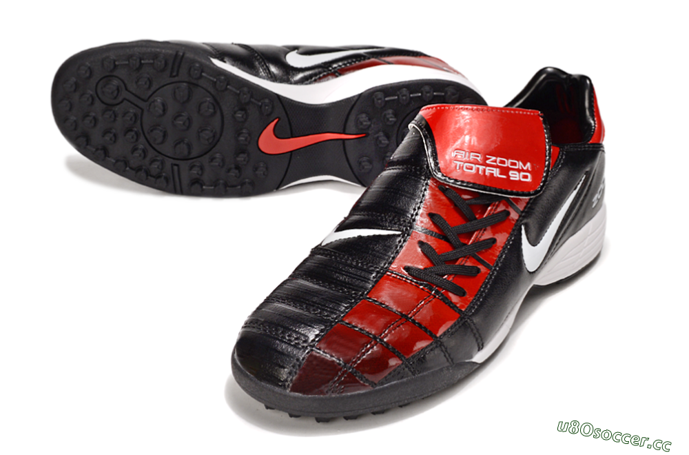Men's Nike Air Zoom Total 90 III TF Artificial Turf Low-Tops Football Shoes - Black/Red/White 3