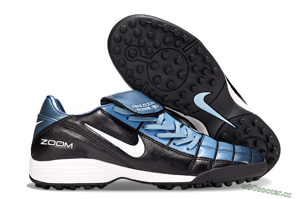 Men's Nike Air Zoom Total 90 III TF Artificial Turf Low-Tops Football Shoes - Black/Blue/White 2