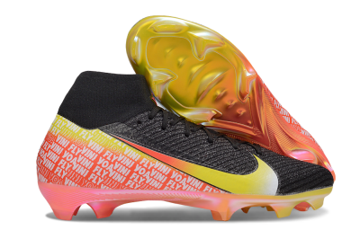 Unisex Nike Air Zoom Mercurial Superfly 10 Elite FG Firm Ground High-Tops Football Boots - Black/Yellow/Red