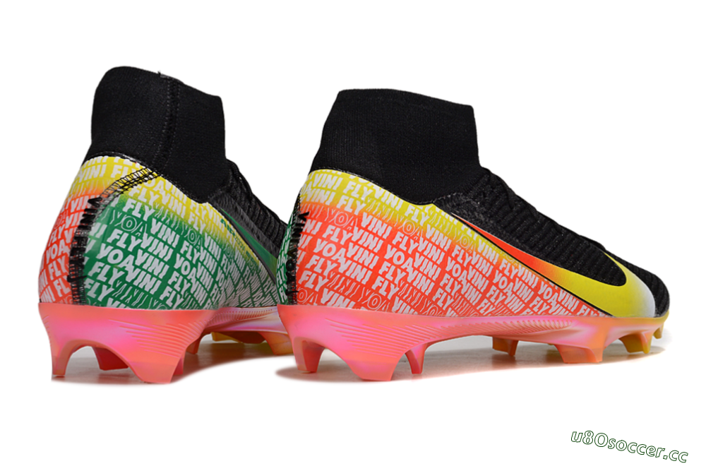 Unisex Nike Air Zoom Mercurial Superfly 10 Elite FG Firm Ground High-Tops Football Boots - Black/Yellow/Red 6
