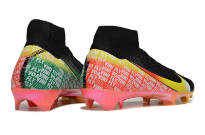 Unisex Nike Air Zoom Mercurial Superfly 10 Elite FG Firm Ground High-Tops Football Boots - Black/Yellow/Red