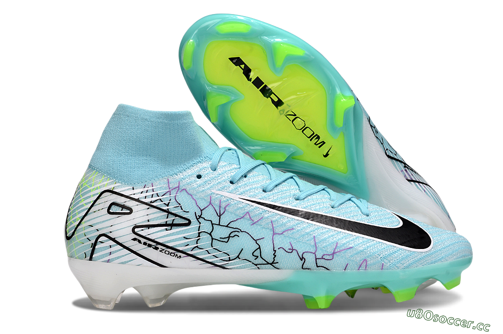 Unisex Nike Air Zoom Mercurial Superfly 10 Elite FG Firm Ground High-Tops Football Boots - Jade/Black/White 2