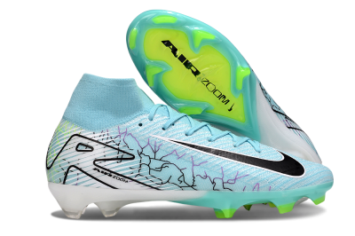 Unisex Nike Air Zoom Mercurial Superfly 10 Elite FG Firm Ground High-Tops Football Boots - Jade/Black/White