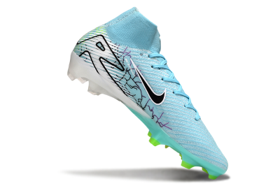 Unisex Nike Air Zoom Mercurial Superfly 10 Elite FG Firm Ground High-Tops Football Boots - Jade/Black/White