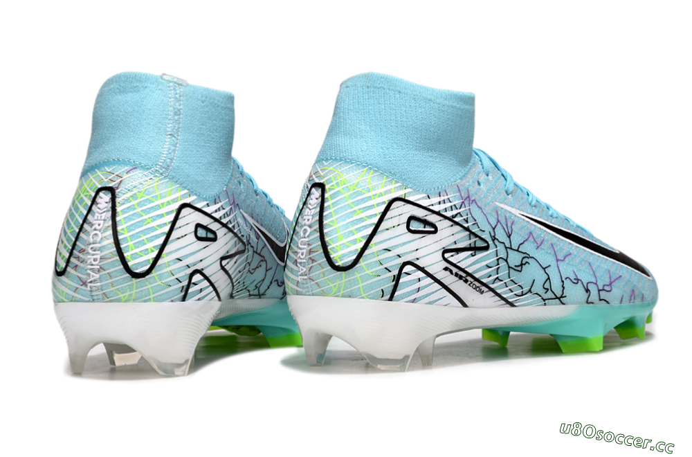 Unisex Nike Air Zoom Mercurial Superfly 10 Elite FG Firm Ground High-Tops Football Boots - Jade/Black/White 6