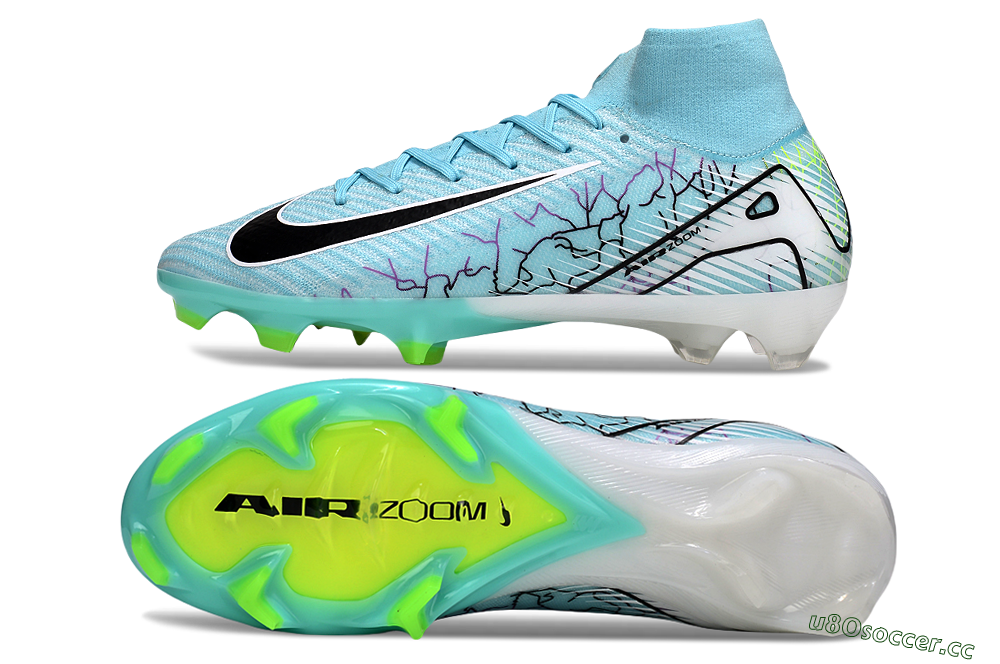 Unisex Nike Air Zoom Mercurial Superfly 10 Elite FG Firm Ground High-Tops Football Boots - Jade/Black/White 1