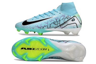 Unisex Nike Air Zoom Mercurial Superfly 10 Elite FG Firm Ground High-Tops Football Boots - Jade/Black/White