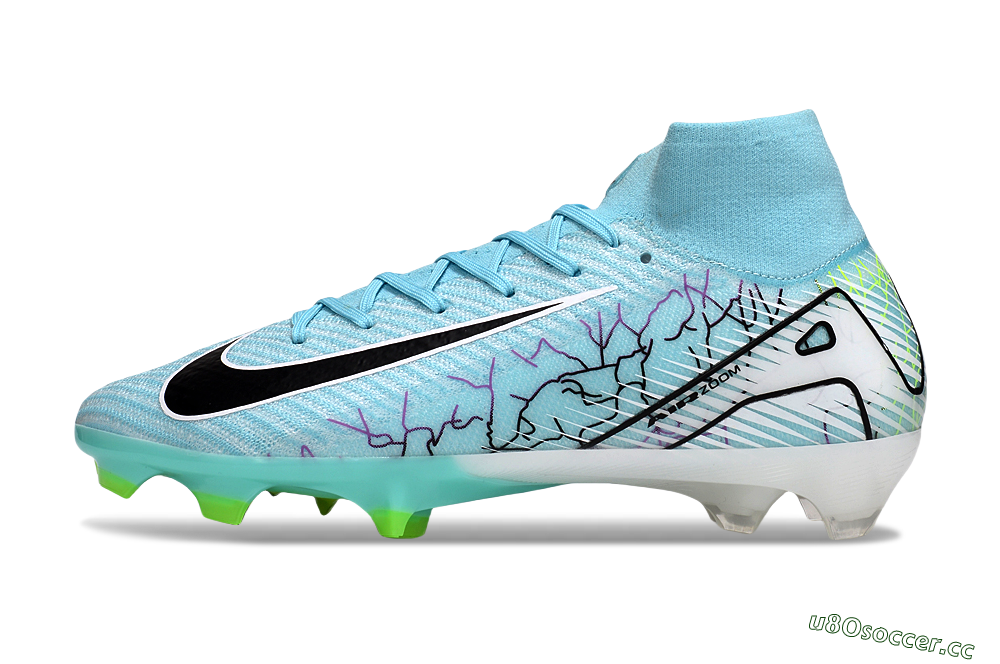 Unisex Nike Air Zoom Mercurial Superfly 10 Elite FG Firm Ground High-Tops Football Boots - Jade/Black/White 0