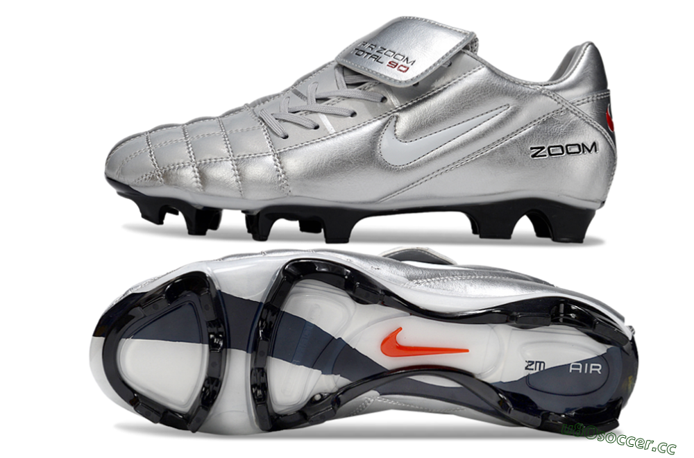 Men's Nike Air Zoom Total 90 III FG Firm Ground Low-Tops Football Boots - Silver/White/Black 1