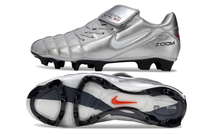 Men's Nike Air Zoom Total 90 III FG Firm Ground Low-Tops Football Boots - Silver/White/Black