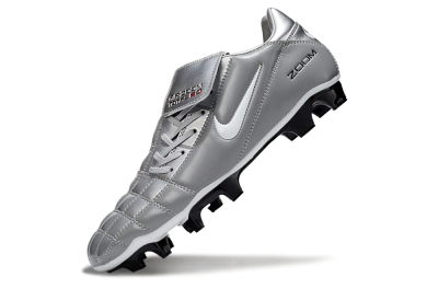 Men's Nike Air Zoom Total 90 III FG Firm Ground Low-Tops Football Boots - Silver/White/Black