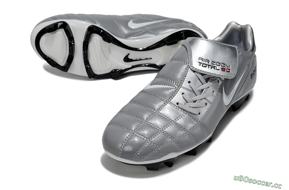 Men's Nike Air Zoom Total 90 III FG Firm Ground Low-Tops Football Boots - Silver/White/Black 0