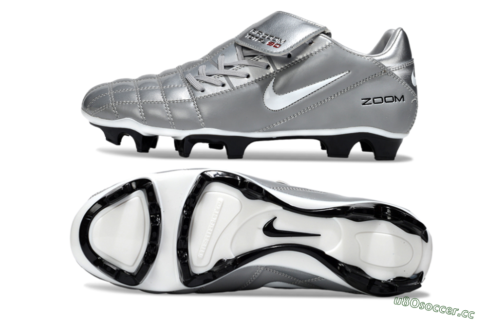 Men's Nike Air Zoom Total 90 III FG Firm Ground Low-Tops Football Boots - Grey/Silver/White 1