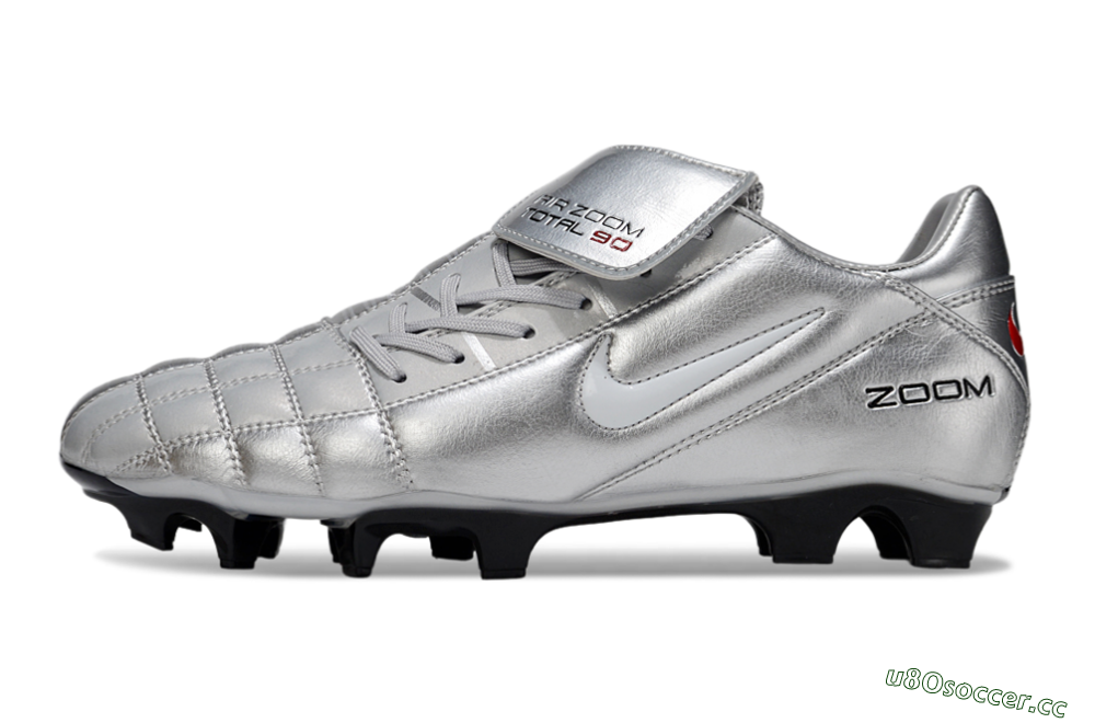 Men's Nike Air Zoom Total 90 III FG Firm Ground Low-Tops Football Boots - Grey/Silver/White 2