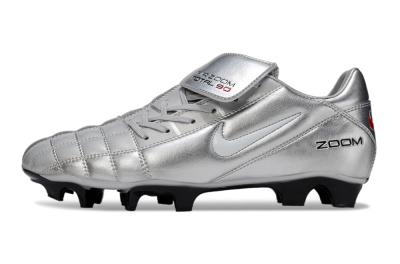 Men's Nike Air Zoom Total 90 III FG Firm Ground Low-Tops Football Boots - Grey/Silver/White
