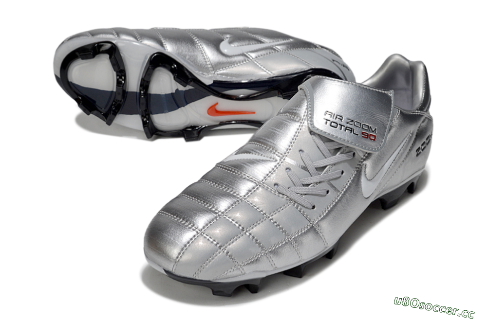 Men's Nike Air Zoom Total 90 III FG Firm Ground Low-Tops Football Boots - Grey/Silver/White 0
