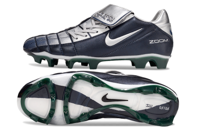 Men's Nike Air Zoom Total 90 III FG Firm Ground Low-Tops Football Boots - Black/Silver