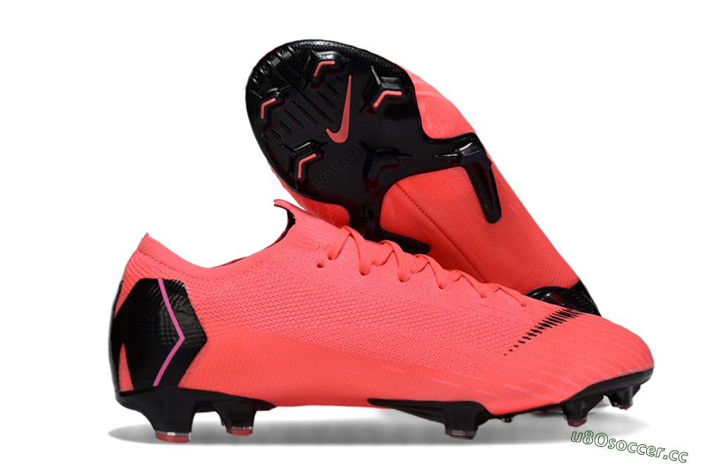 Men's Nike Mercurial Vapor 12 Elite FG Firm Ground Low-Tops Football Boots - Red/Black/Pink 2