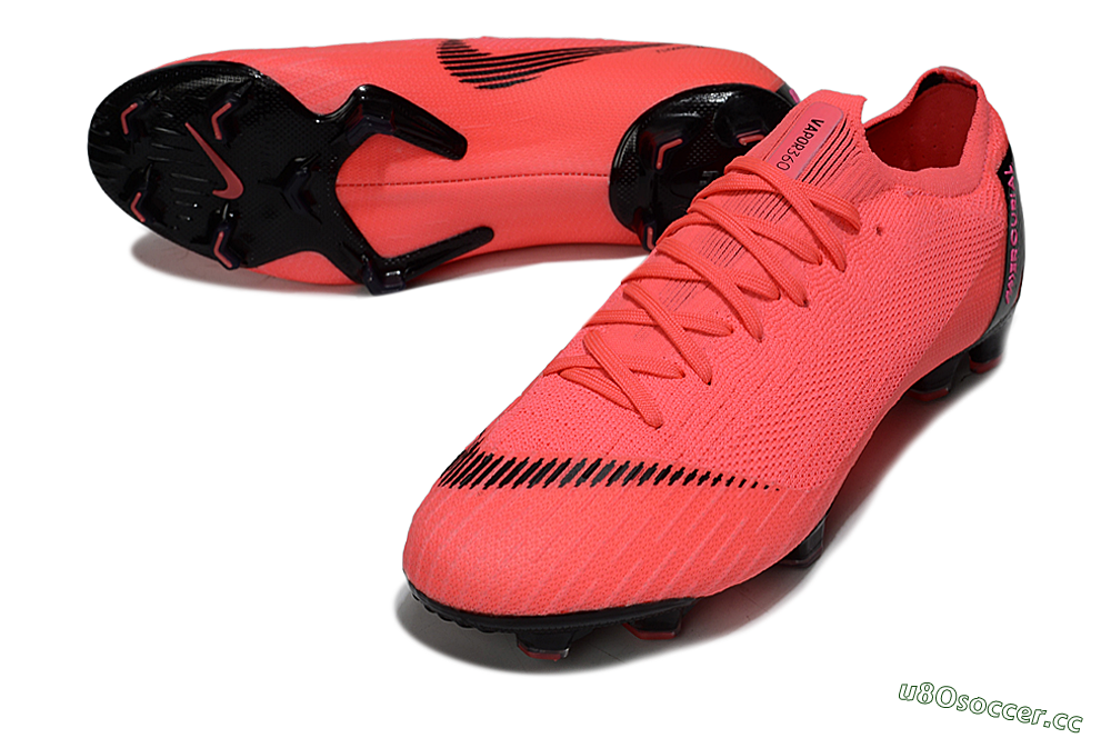 Men's Nike Mercurial Vapor 12 Elite FG Firm Ground Low-Tops Football Boots - Red/Black/Pink 3