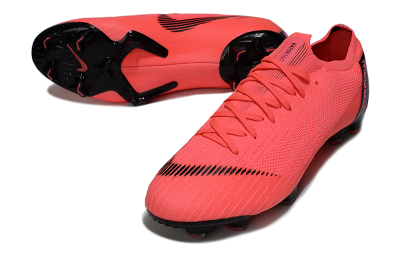 Men's Nike Mercurial Vapor 12 Elite FG Firm Ground Low-Tops Football Boots - Red/Black/Pink