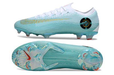Men's Nike Mercurial Vapor 12 Elite FG Firm Ground Low-Tops Football Boots - Jade/White/Gold