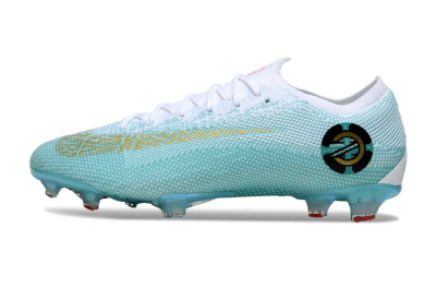 Men's Nike Mercurial Vapor 12 Elite FG Firm Ground Low-Tops Football Boots - Jade/White/Gold