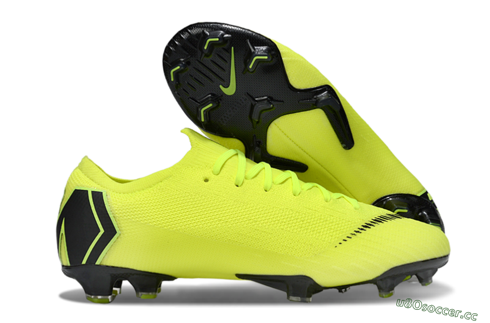 Men's Nike Mercurial Vapor 12 Elite FG Firm Ground Low-Tops Football Boots - Yellow/Black 2
