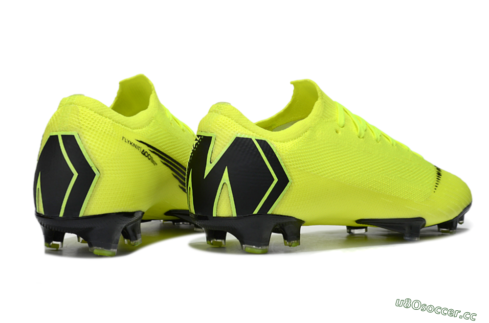 Men's Nike Mercurial Vapor 12 Elite FG Firm Ground Low-Tops Football Boots - Yellow/Black 6