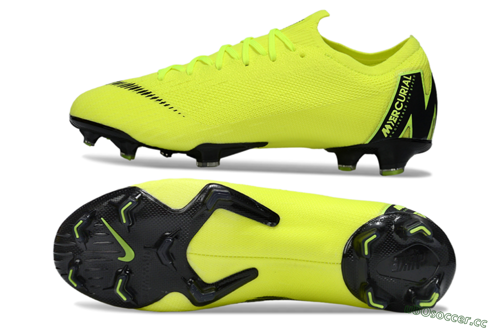 Men's Nike Mercurial Vapor 12 Elite FG Firm Ground Low-Tops Football Boots - Yellow/Black 1