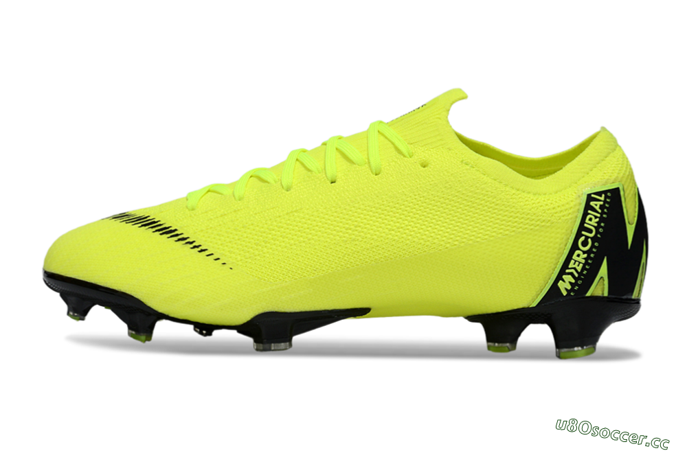Men's Nike Mercurial Vapor 12 Elite FG Firm Ground Low-Tops Football Boots - Yellow/Black 0