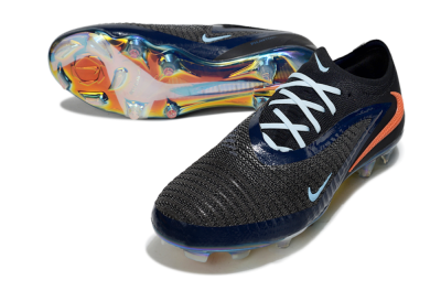 Men's Nike Phantom 6 Low Elite FG Firm Ground Low-Tops Football Boots - Black/Blue/Red