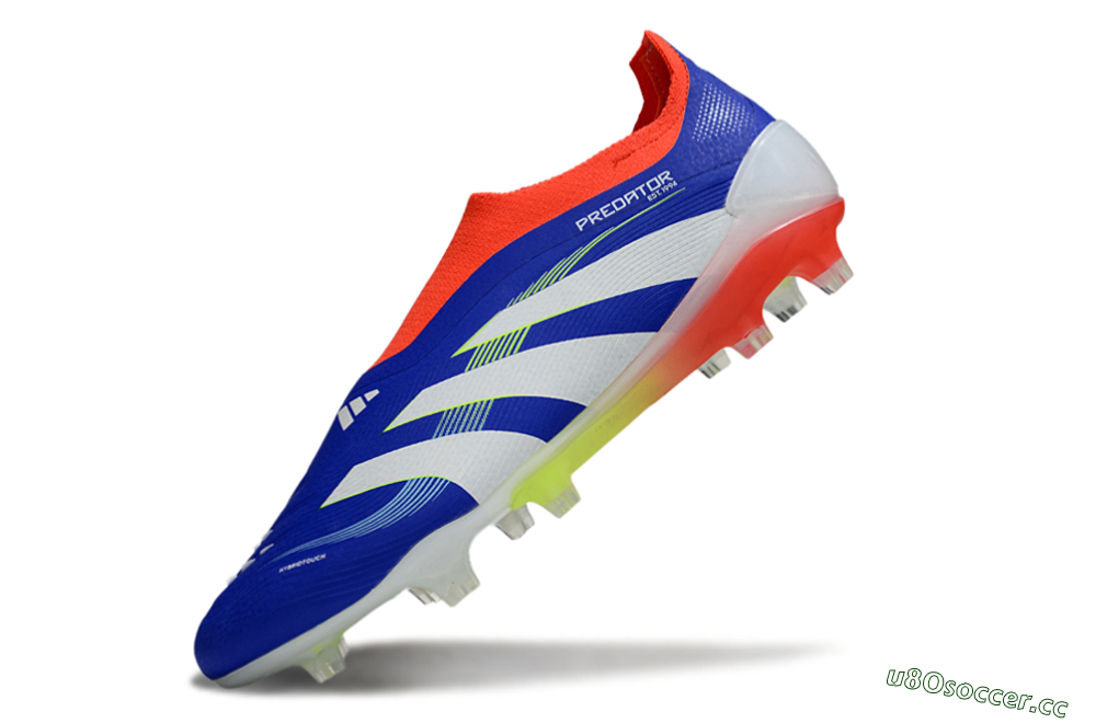 Men's Adidas Predator 25 Elite Laceless FG Firm Ground Low-Tops Football Boots - Blue/White/Red 5