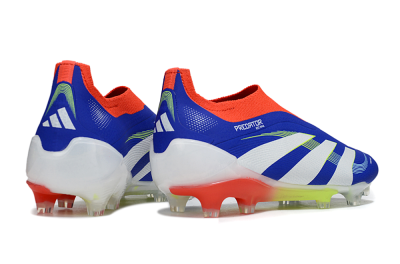 Men's Adidas Predator 25 Elite Laceless FG Firm Ground Low-Tops Football Boots - Blue/White/Red