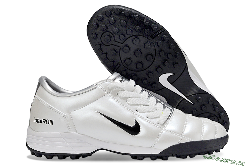 Unisex Nike Total 90 III TF Artificial Turf Low-Tops Football Shoes - White/Black/Silver 2