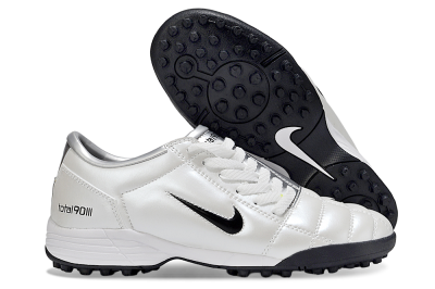 Unisex Nike Total 90 III TF Artificial Turf Low-Tops Football Shoes - White/Black/Silver