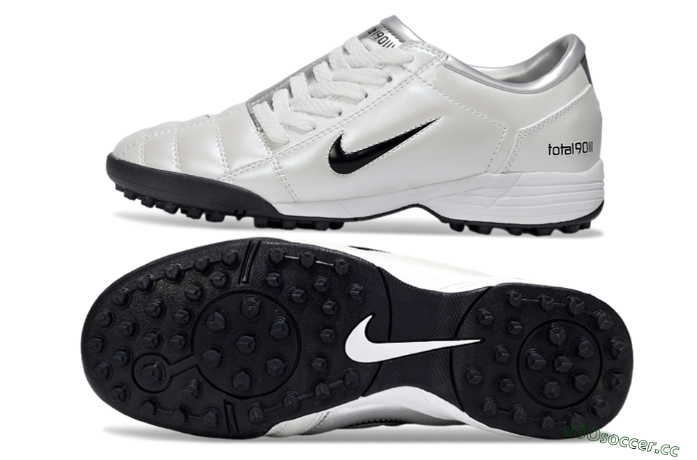 Unisex Nike Total 90 III TF Artificial Turf Low-Tops Football Shoes - White/Black/Silver 1