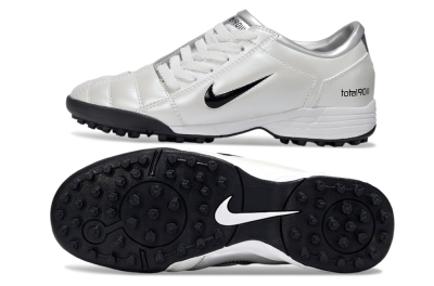 Unisex Nike Total 90 III TF Artificial Turf Low-Tops Football Shoes - White/Black/Silver